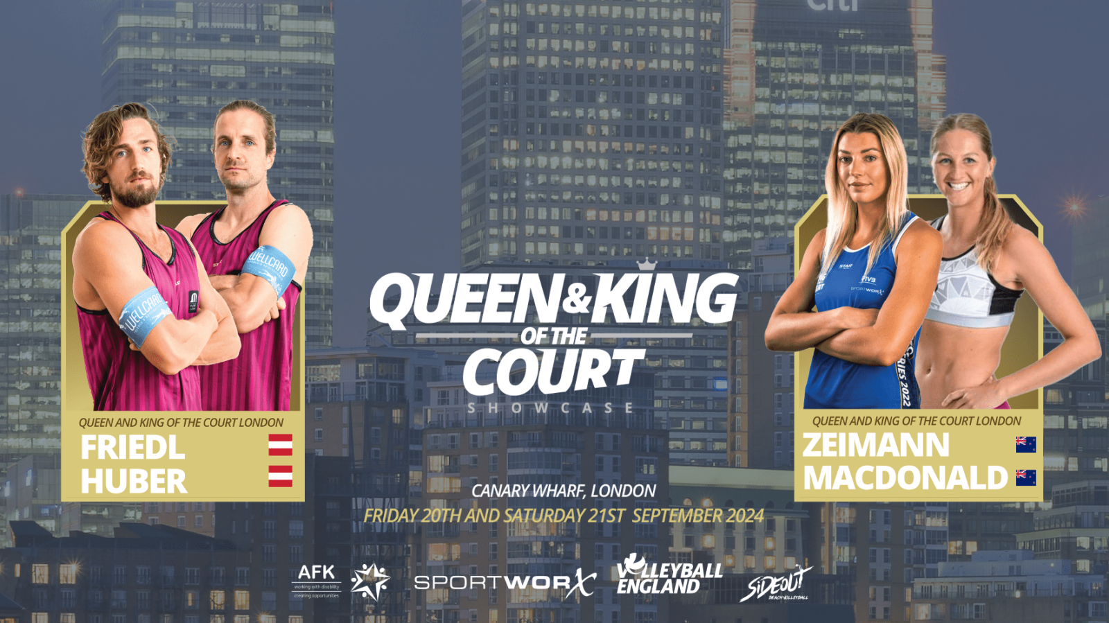 Queen & King of the Court London Showcase: Freidl and Huber, Zeimann and MacDonald confirmed to play