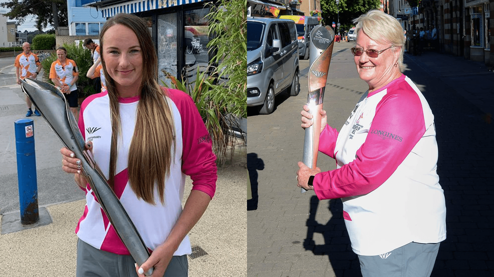 Janet Inman and Vicky Palmer carry Queen's Baton as relay enters final stages