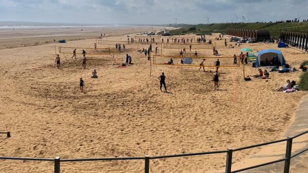 Skyball players relishing NEVZA challenge on Bridlington South Beach 